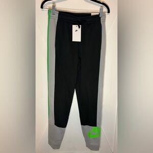 Nike Kids Black and Gray Joggers with Green Accents Size XL NWT